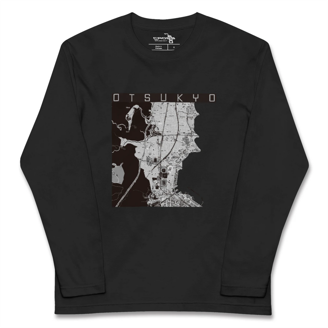 【大津京(滋賀県)】地図柄ロングスリーブTシャツ