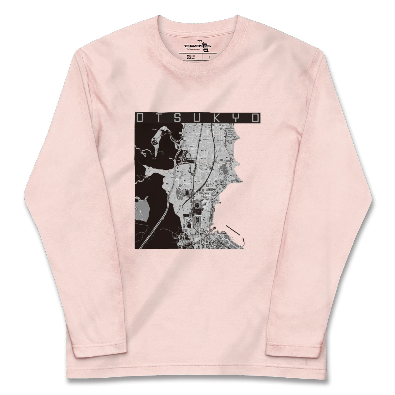 【大津京(滋賀県)】地図柄ロングスリーブTシャツ