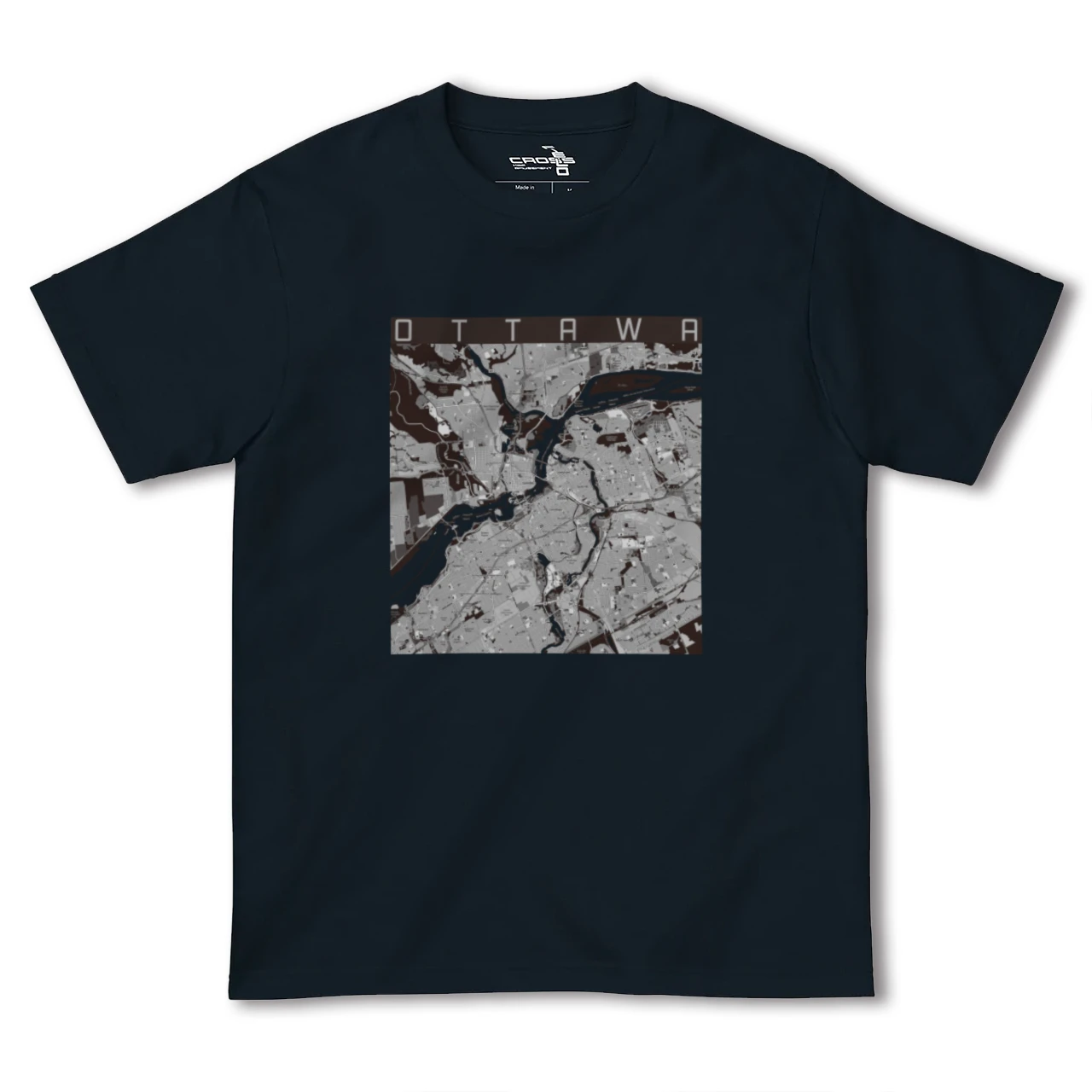 【オタワ(カナダ)】地図柄ヘビーウェイトTシャツ