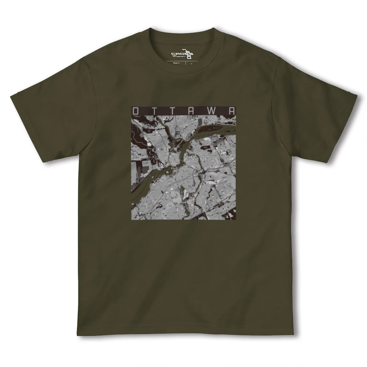 【オタワ(カナダ)】地図柄ヘビーウェイトTシャツ