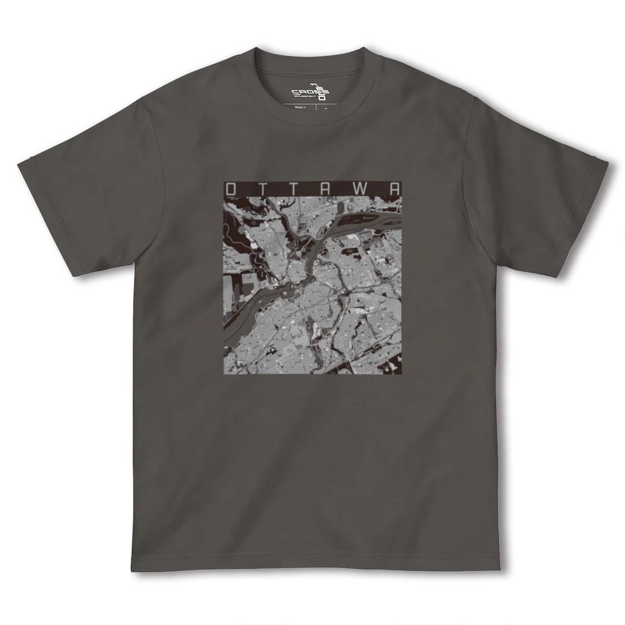 【オタワ(カナダ)】地図柄ヘビーウェイトTシャツ