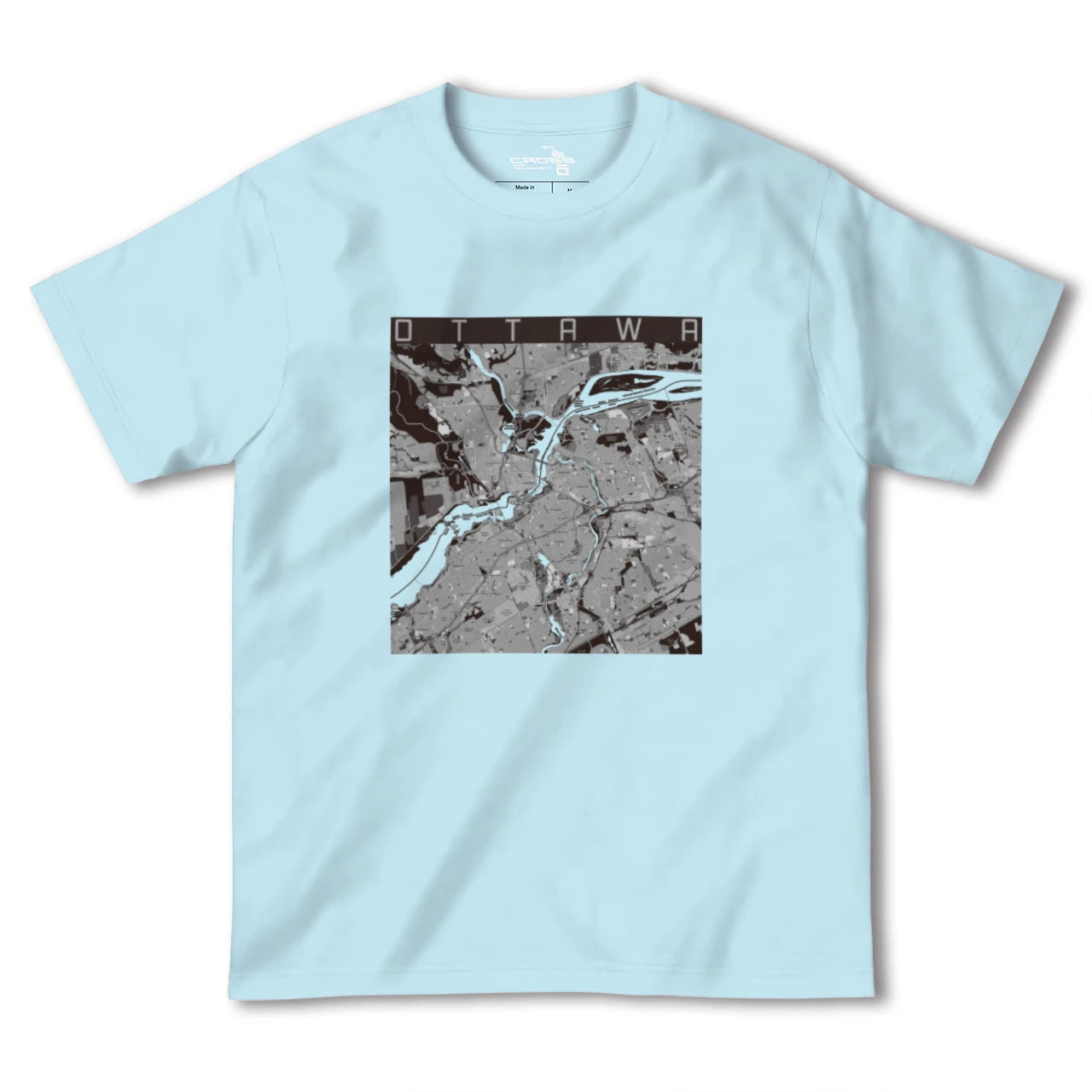 【オタワ(カナダ)】地図柄ヘビーウェイトTシャツ