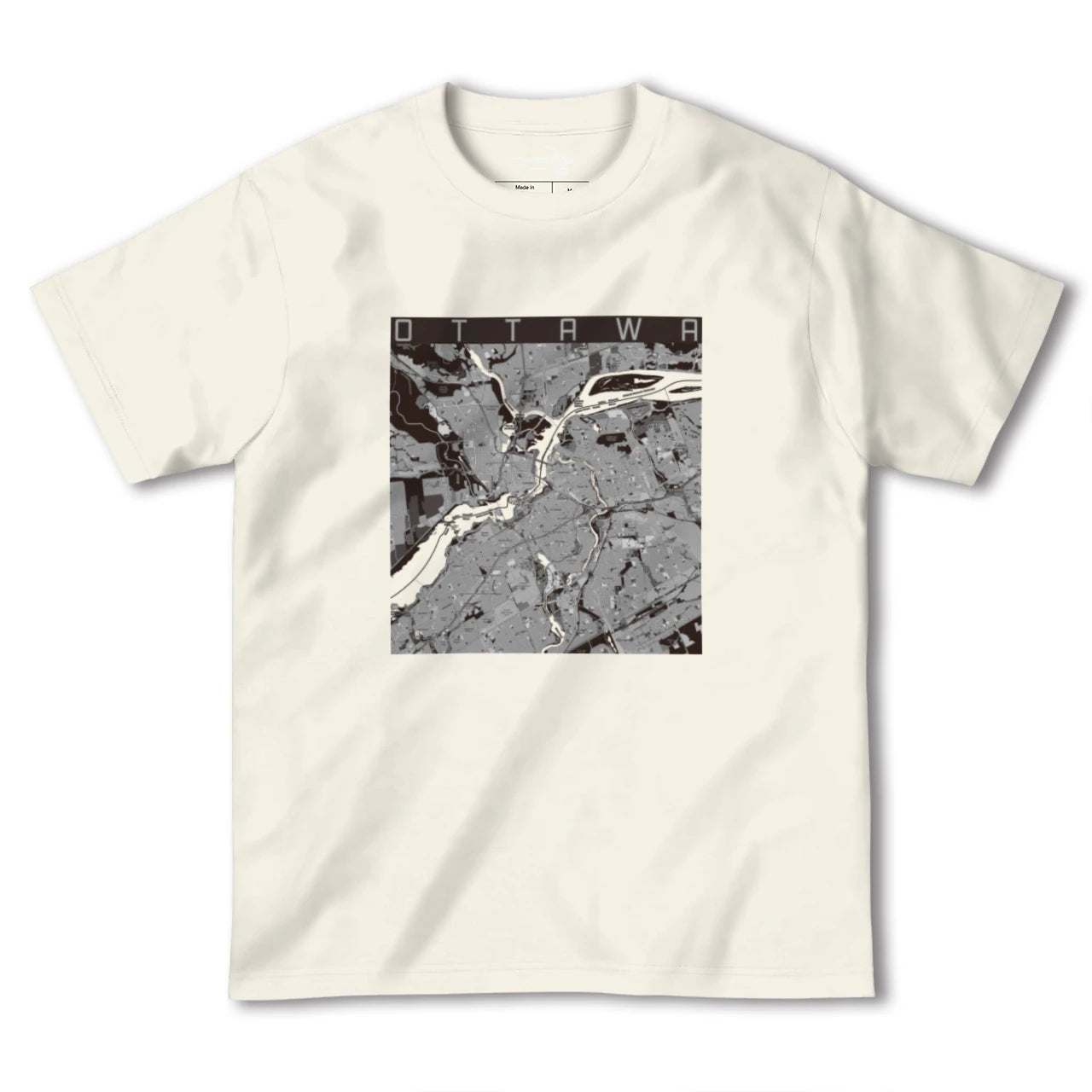 【オタワ(カナダ)】地図柄ヘビーウェイトTシャツ
