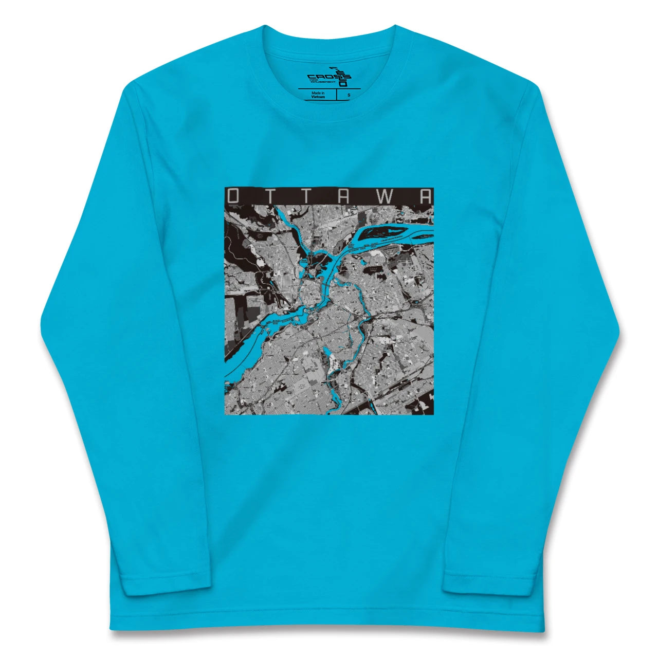 【オタワ(カナダ)】地図柄ロングスリーブTシャツ