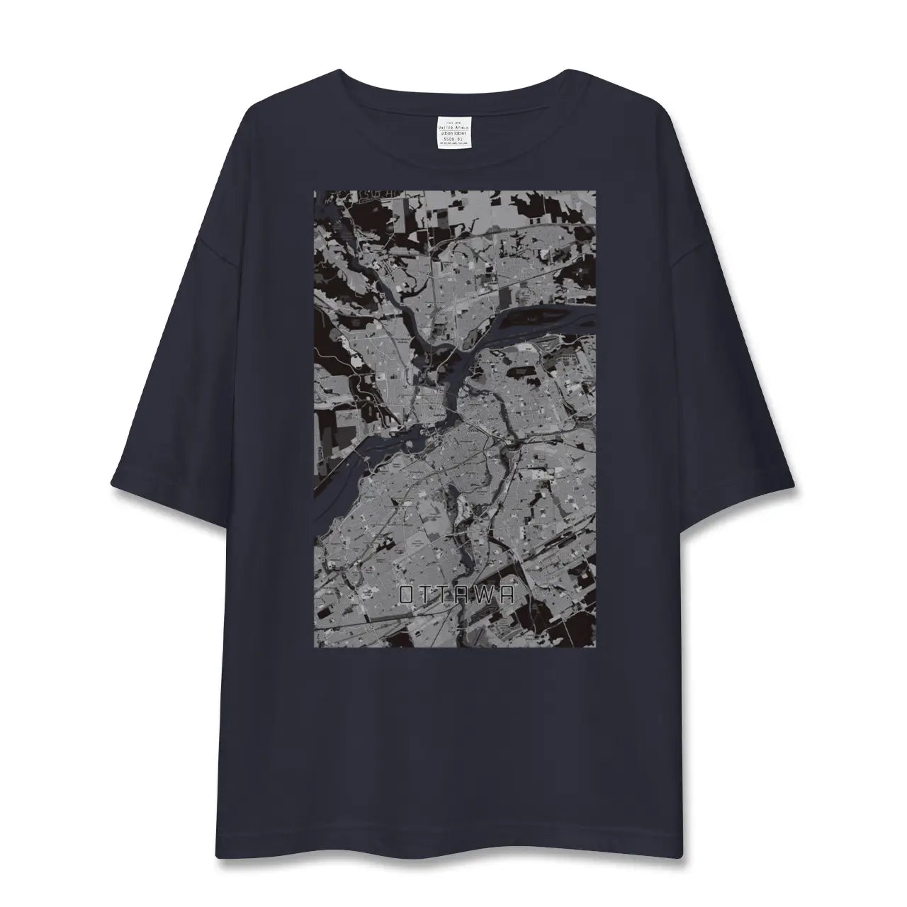 【オタワ(カナダ)】地図柄ビッグシルエットTシャツ