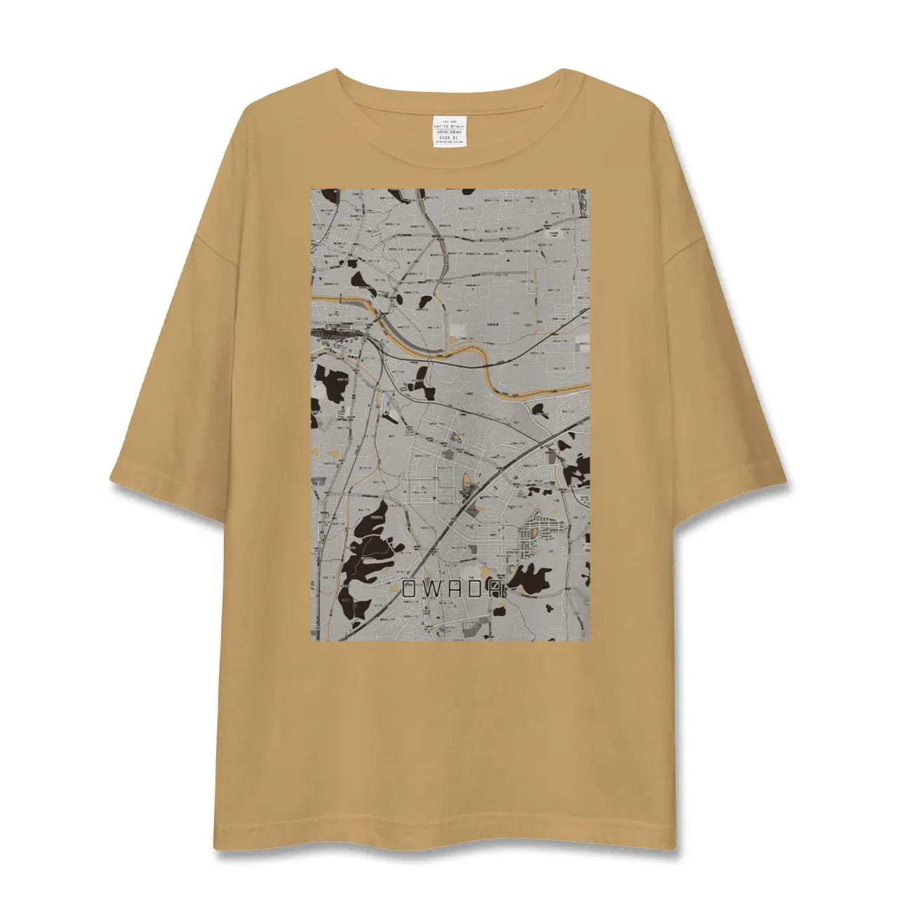 【大輪田(奈良県)】地図柄ビッグシルエットTシャツ