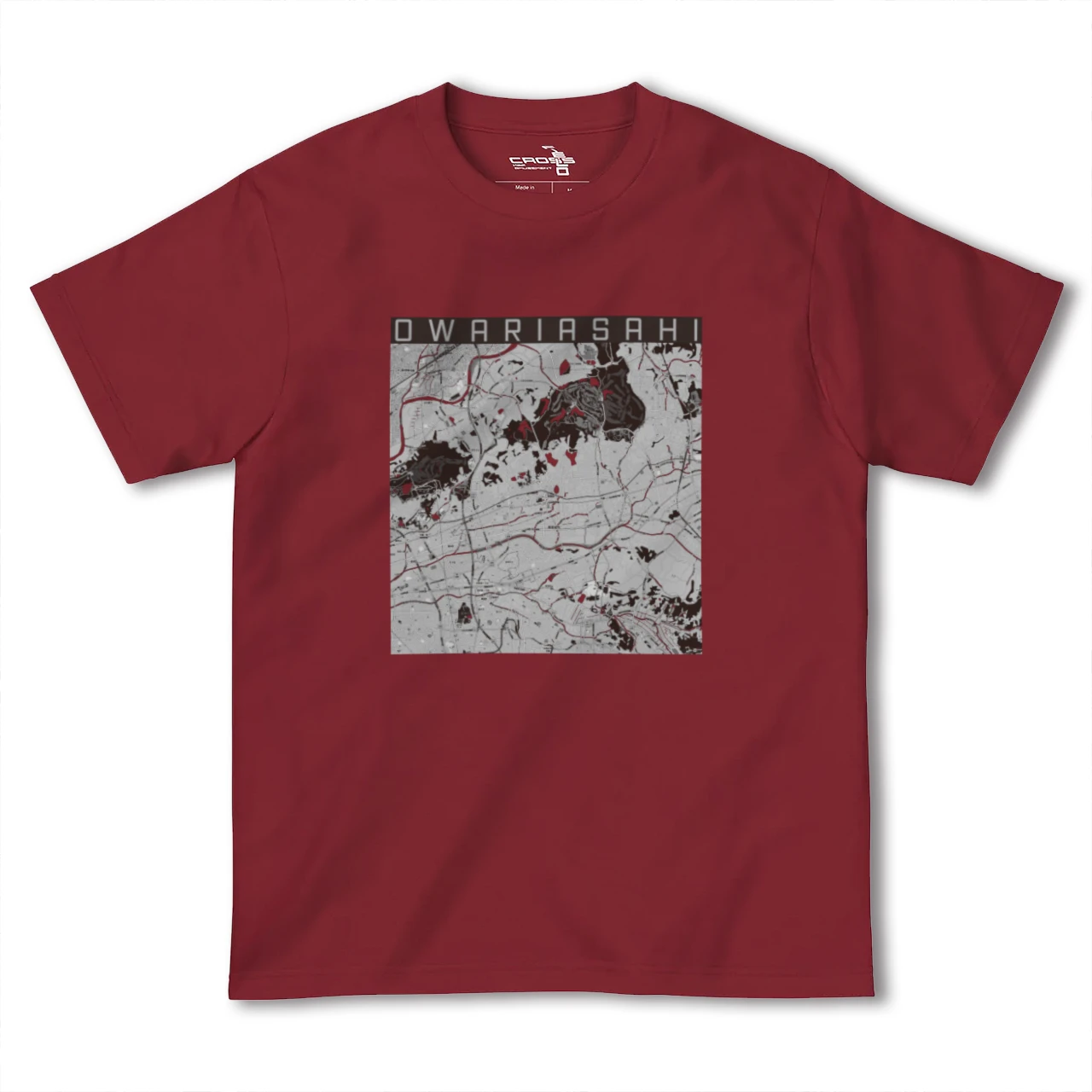 【尾張旭(愛知県)】地図柄ヘビーウェイトTシャツ
