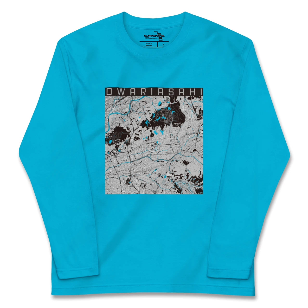 【尾張旭(愛知県)】地図柄ロングスリーブTシャツ