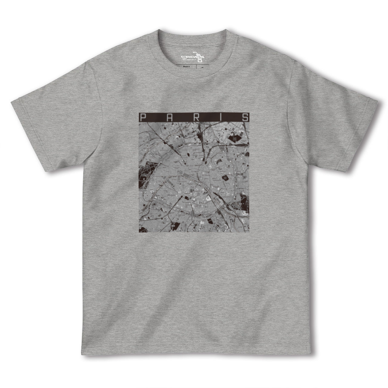 【パリ(フランス)】地図柄ヘビーウェイトTシャツ