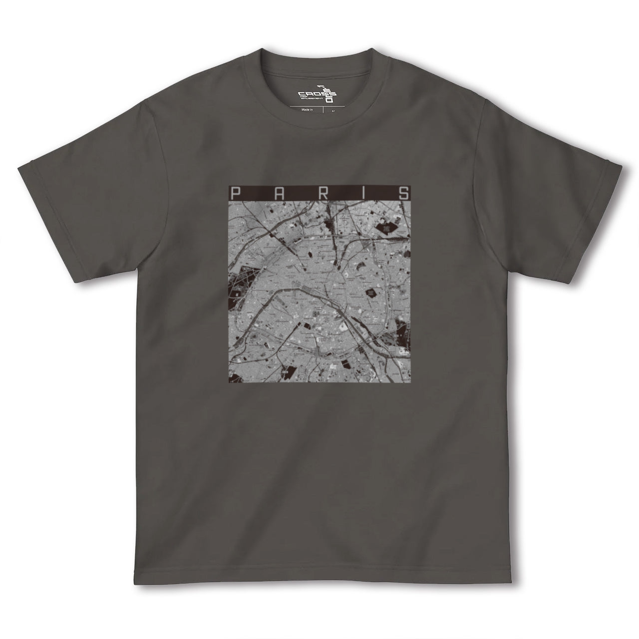 【パリ(フランス)】地図柄ヘビーウェイトTシャツ