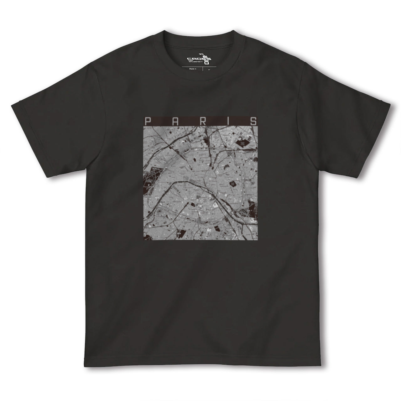 【パリ(フランス)】地図柄ヘビーウェイトTシャツ