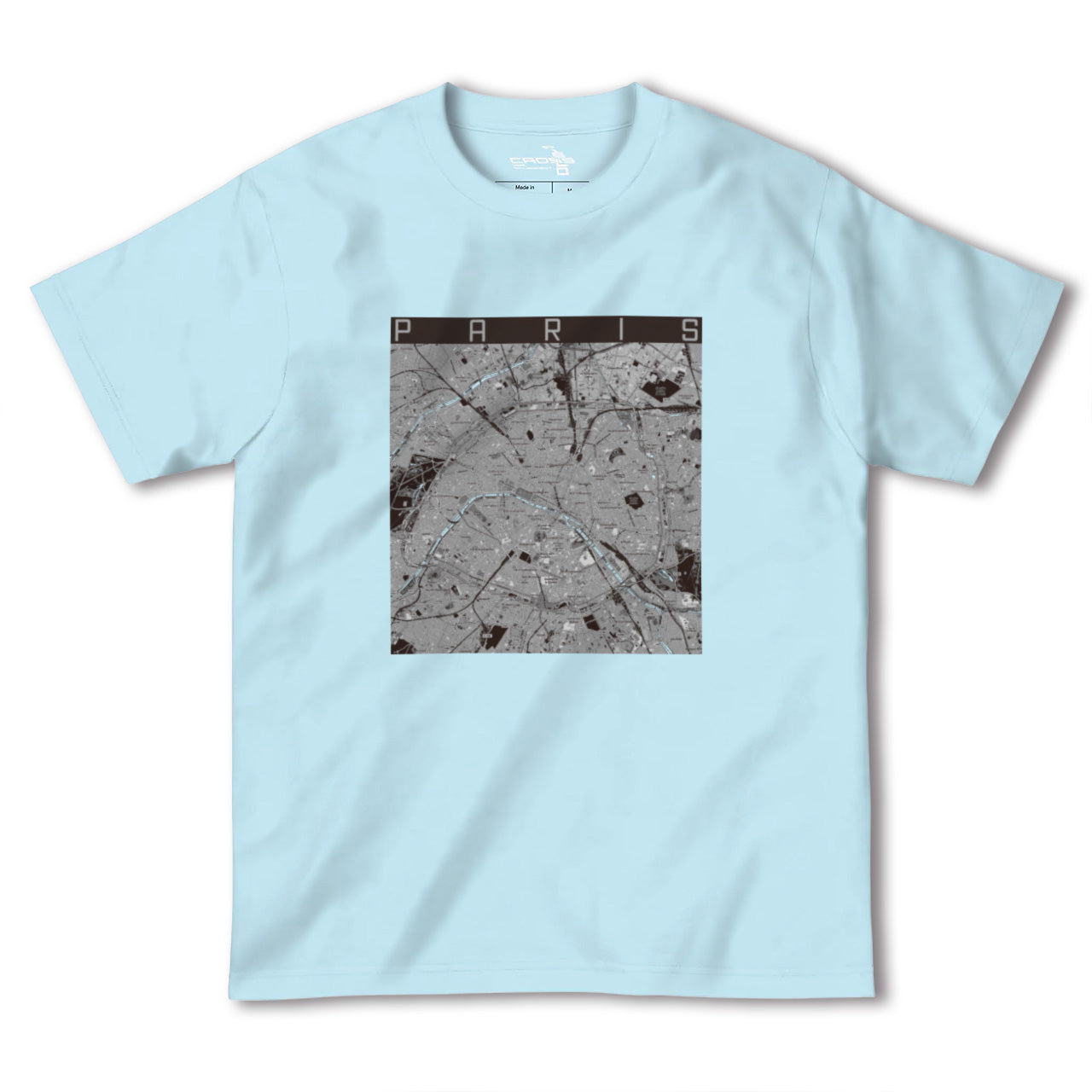 【パリ(フランス)】地図柄ヘビーウェイトTシャツ