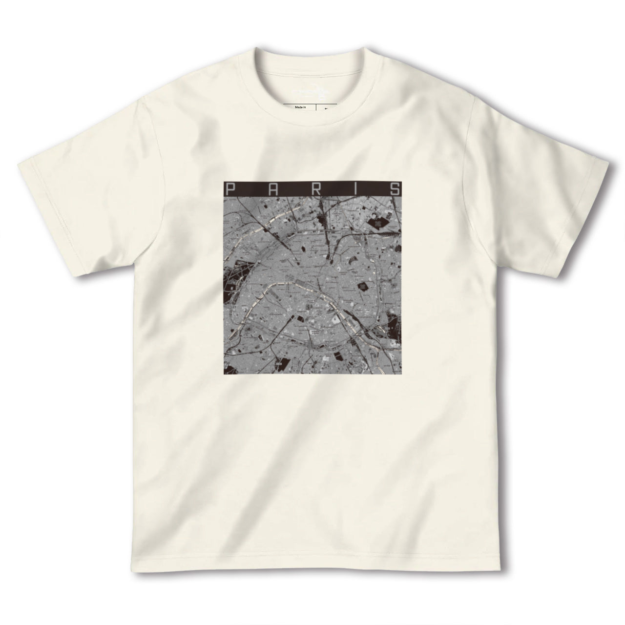 【パリ(フランス)】地図柄ヘビーウェイトTシャツ