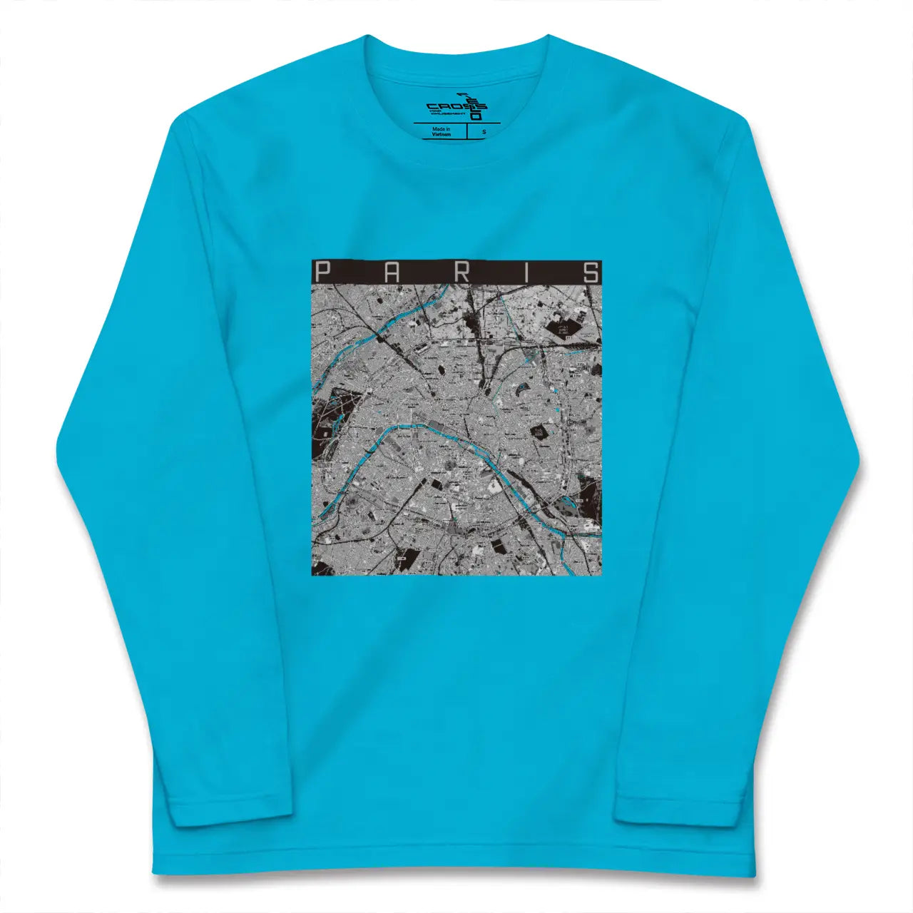 【パリ(フランス)】地図柄ロングスリーブTシャツ