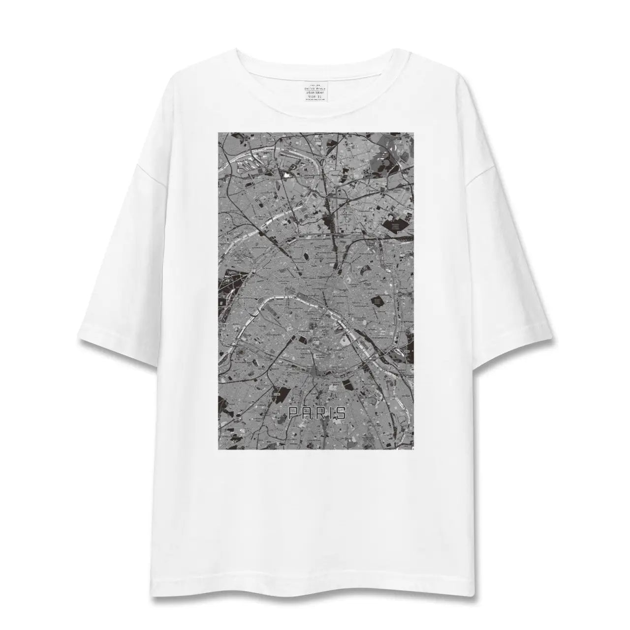 【パリ(フランス)】地図柄ビッグシルエットTシャツ