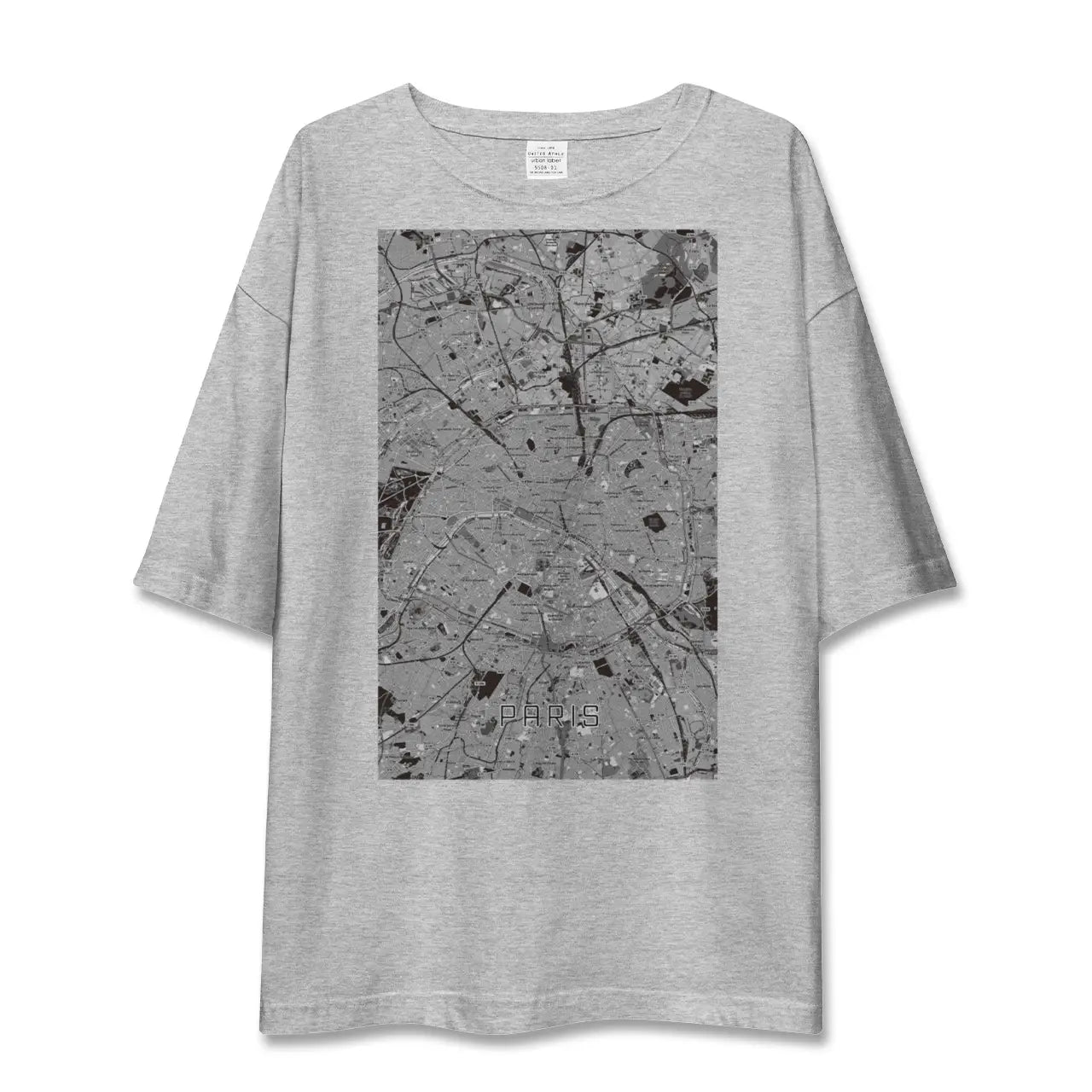 【パリ(フランス)】地図柄ビッグシルエットTシャツ
