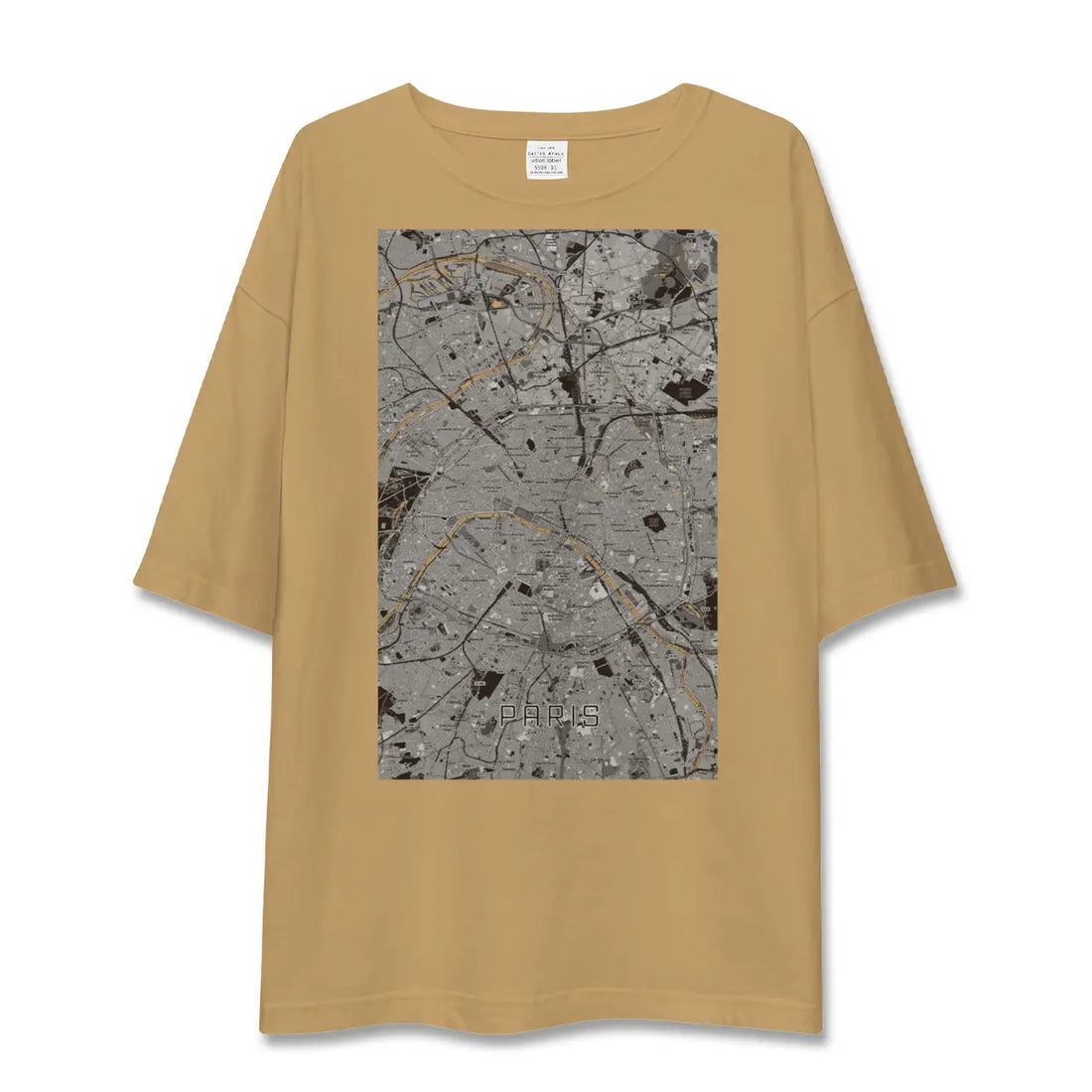 【パリ(フランス)】地図柄ビッグシルエットTシャツ