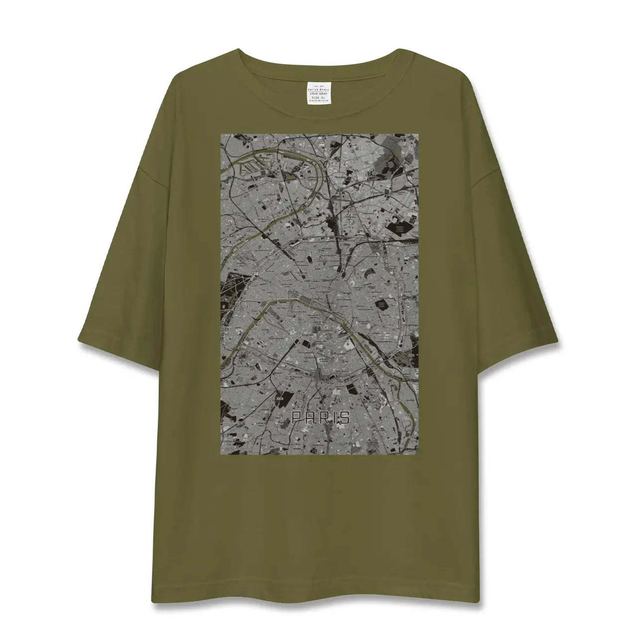 【パリ(フランス)】地図柄ビッグシルエットTシャツ
