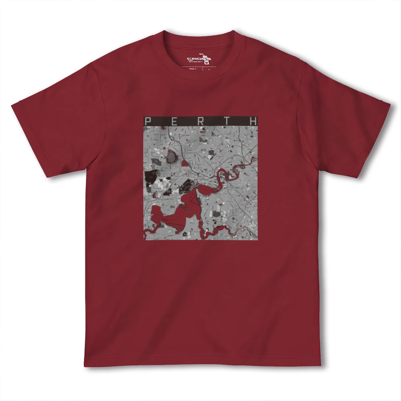 【パース(オーストラリア)】地図柄ヘビーウェイトTシャツ
