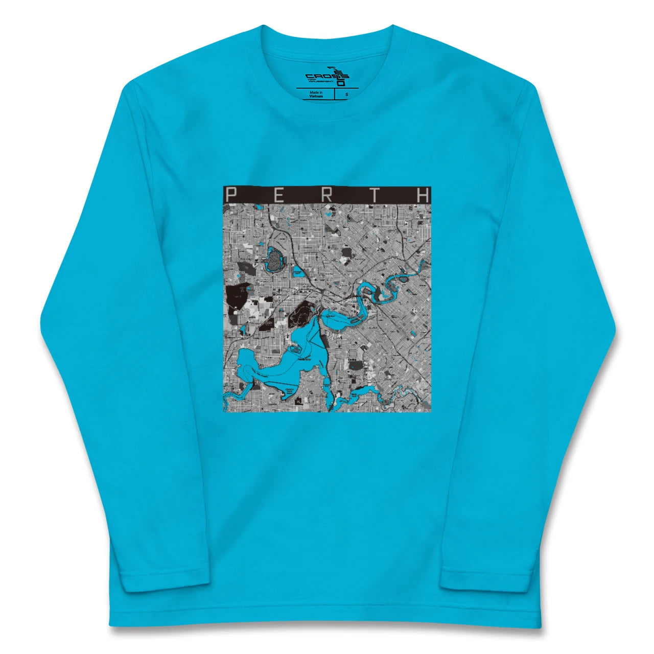 【パース(オーストラリア)】地図柄ロングスリーブTシャツ