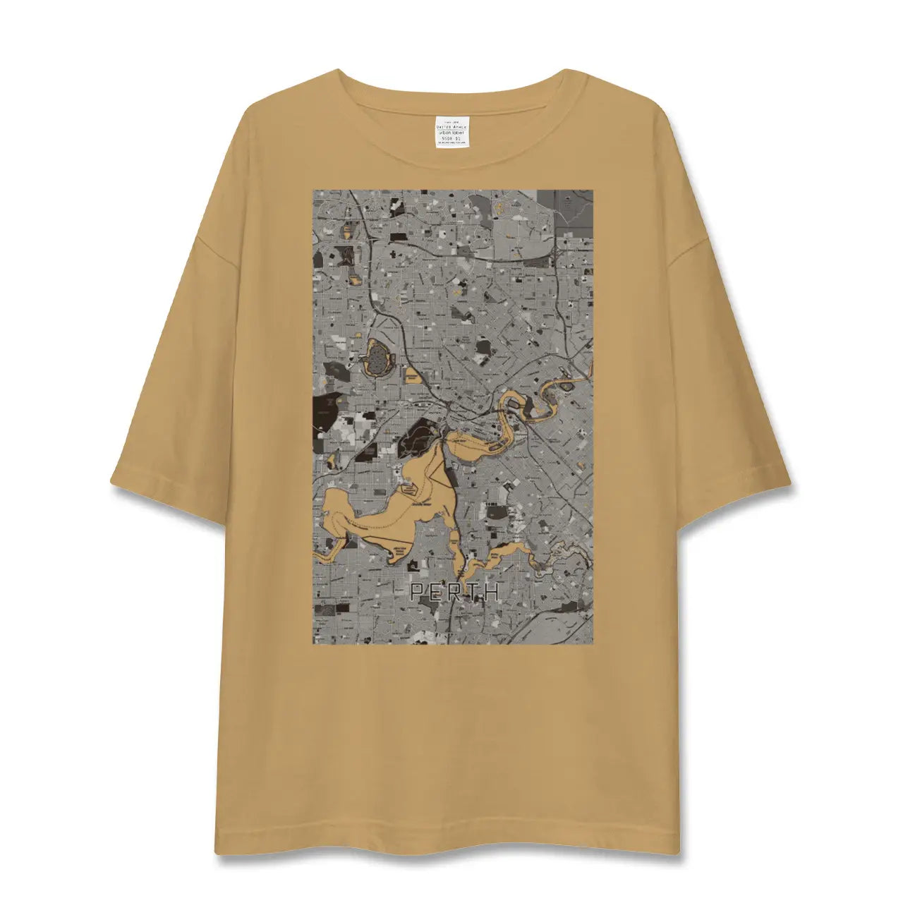 【パース(オーストラリア)】地図柄ビッグシルエットTシャツ