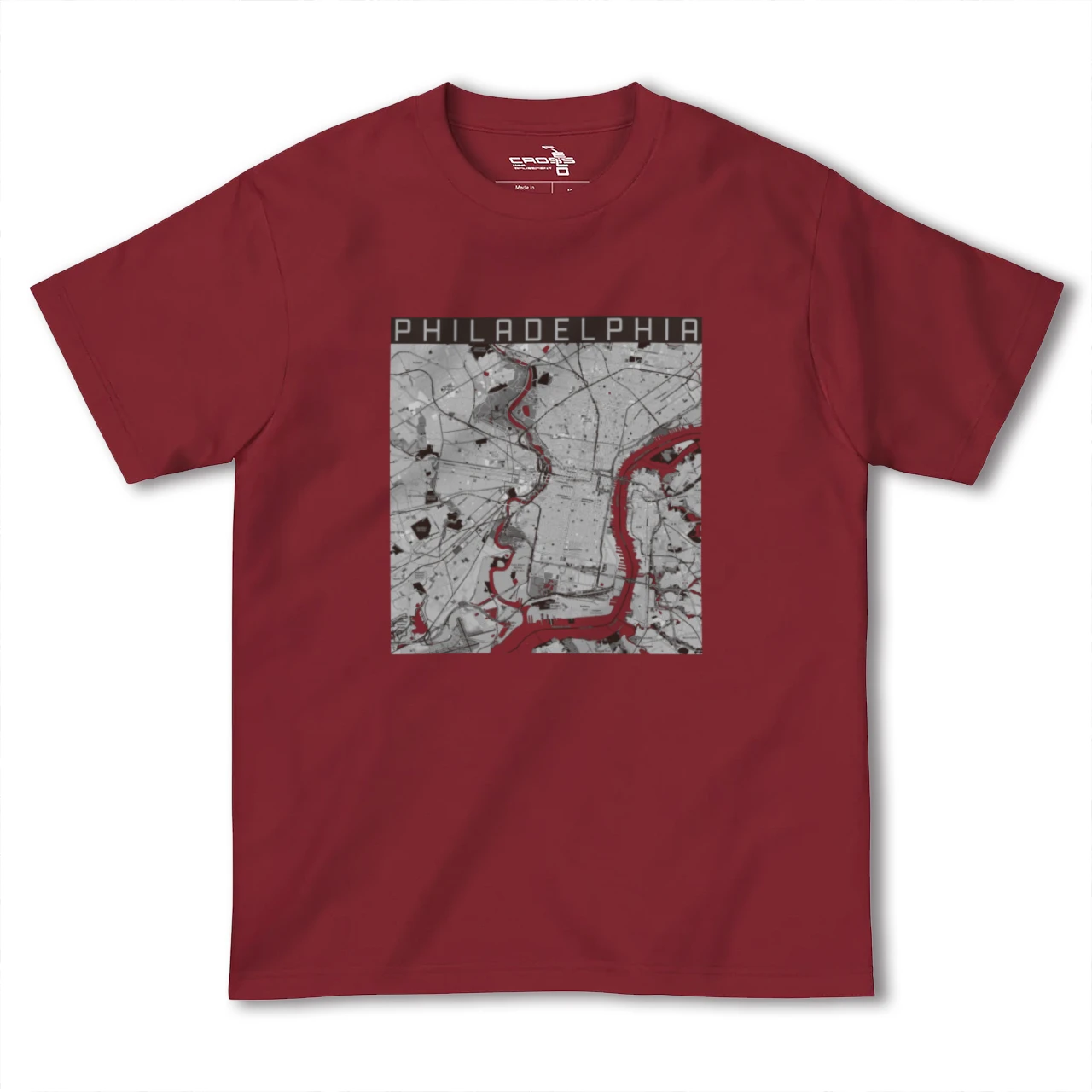 【フィラデルフィア(アメリカ)】地図柄ヘビーウェイトTシャツ