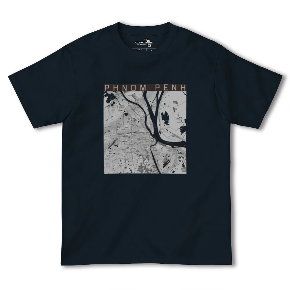 【プノンペン(カンボジア)】地図柄ヘビーウェイトTシャツ