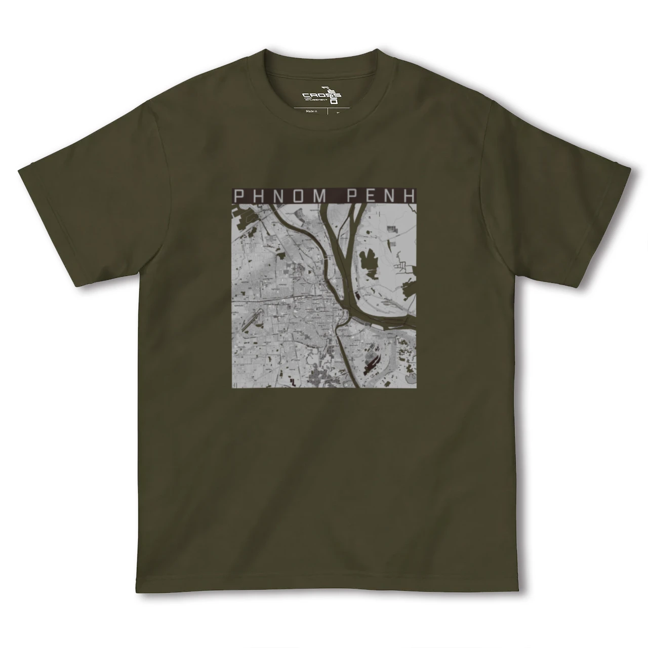 【プノンペン(カンボジア)】地図柄ヘビーウェイトTシャツ
