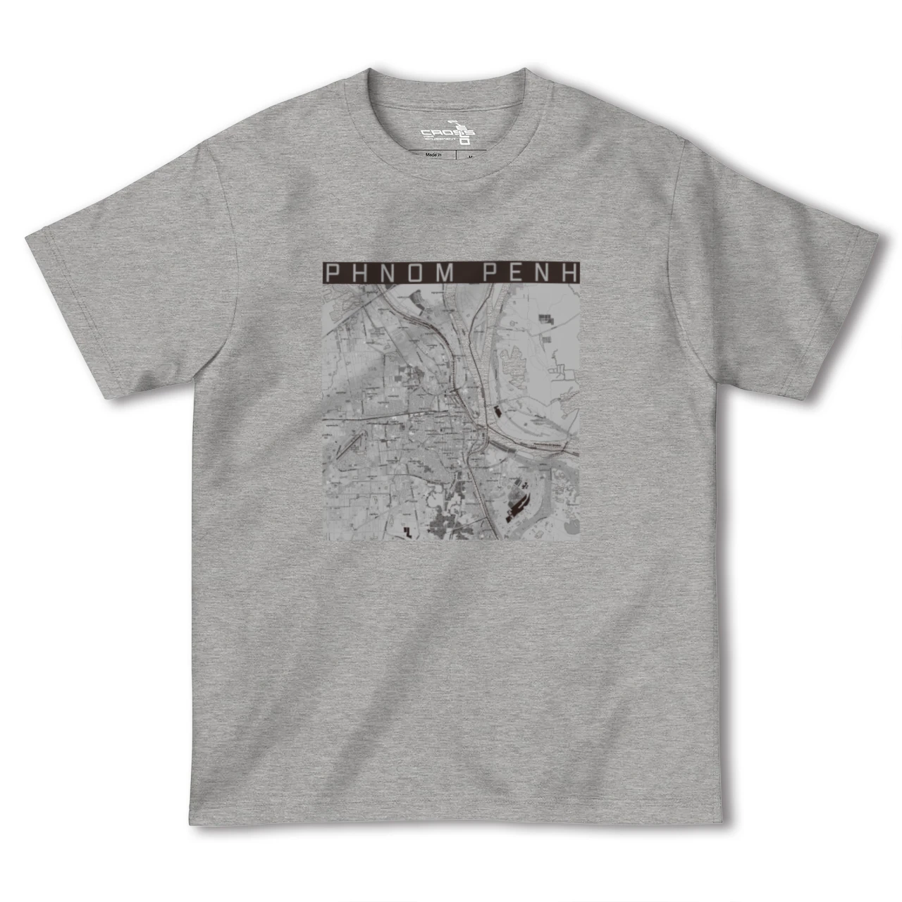 【プノンペン(カンボジア)】地図柄ヘビーウェイトTシャツ
