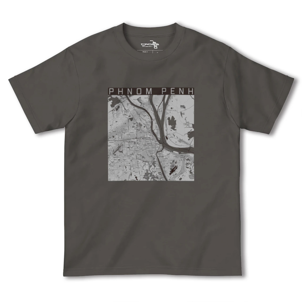 【プノンペン(カンボジア)】地図柄ヘビーウェイトTシャツ