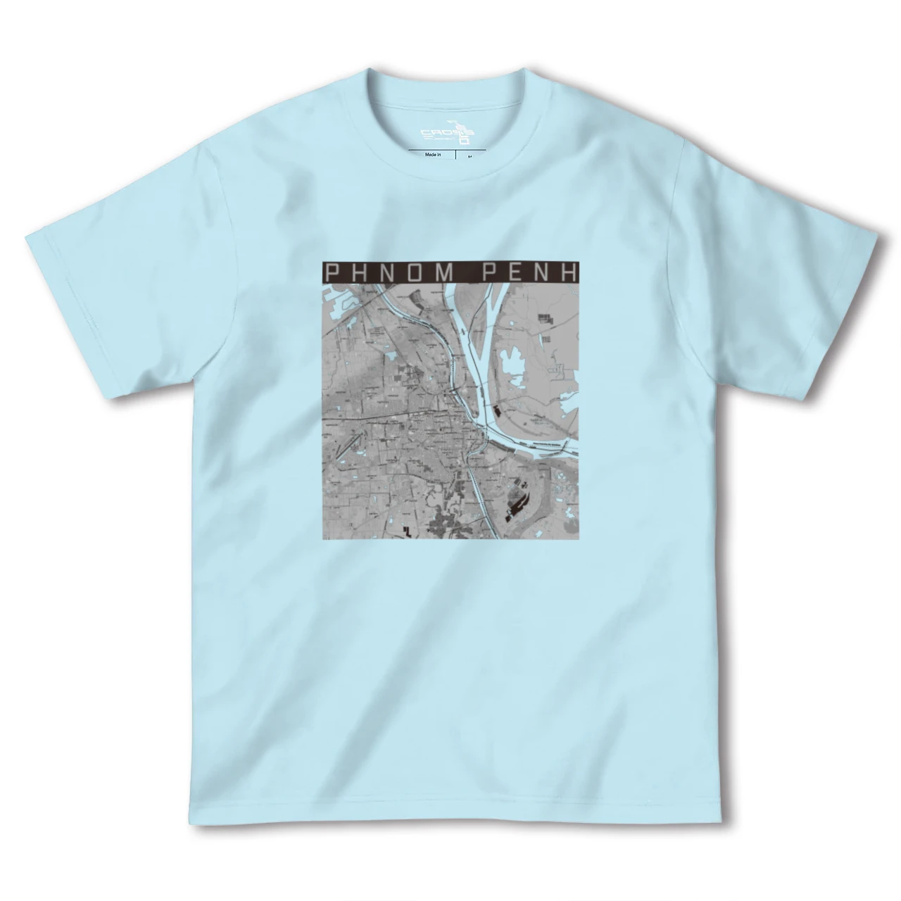 【プノンペン(カンボジア)】地図柄ヘビーウェイトTシャツ