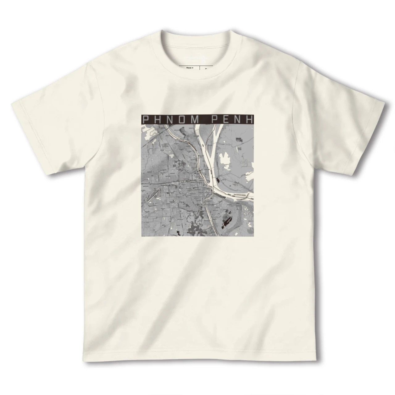 【プノンペン(カンボジア)】地図柄ヘビーウェイトTシャツ