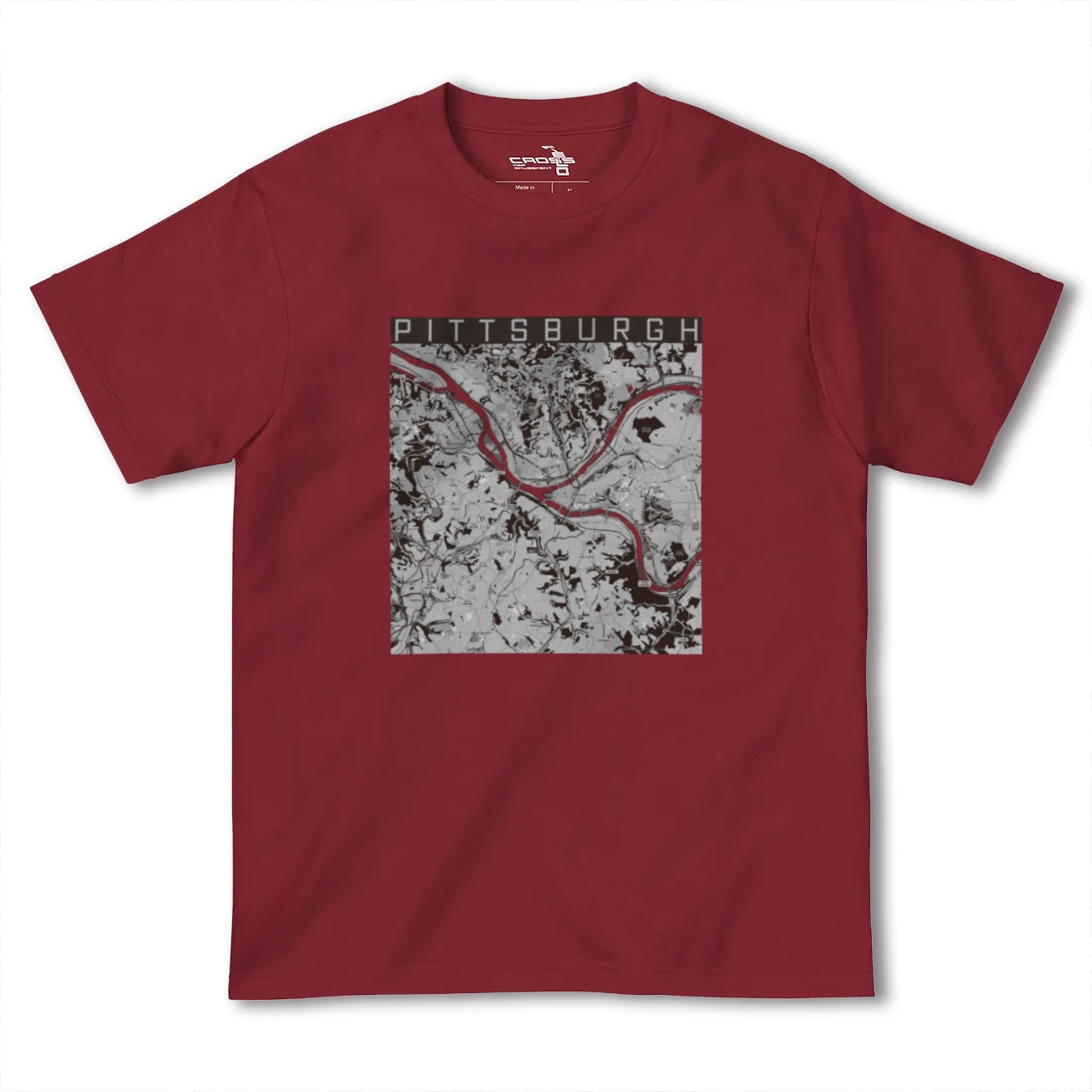 【ピッツバーグ(アメリカ)】地図柄ヘビーウェイトTシャツ
