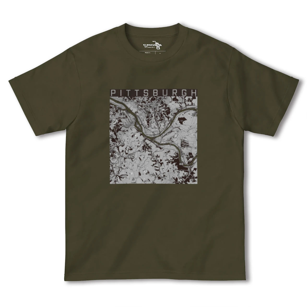 【ピッツバーグ(アメリカ)】地図柄ヘビーウェイトTシャツ
