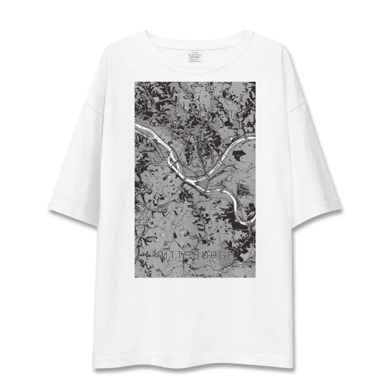 【ピッツバーグ(アメリカ)】地図柄ビッグシルエットTシャツ