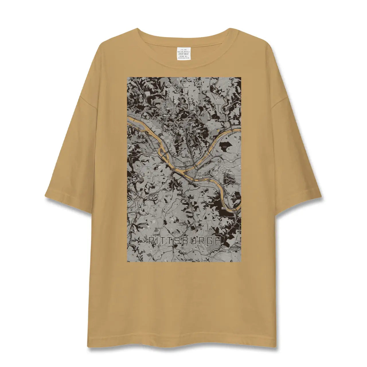 【ピッツバーグ(アメリカ)】地図柄ビッグシルエットTシャツ