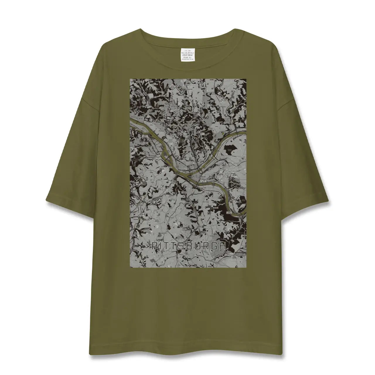 【ピッツバーグ(アメリカ)】地図柄ビッグシルエットTシャツ