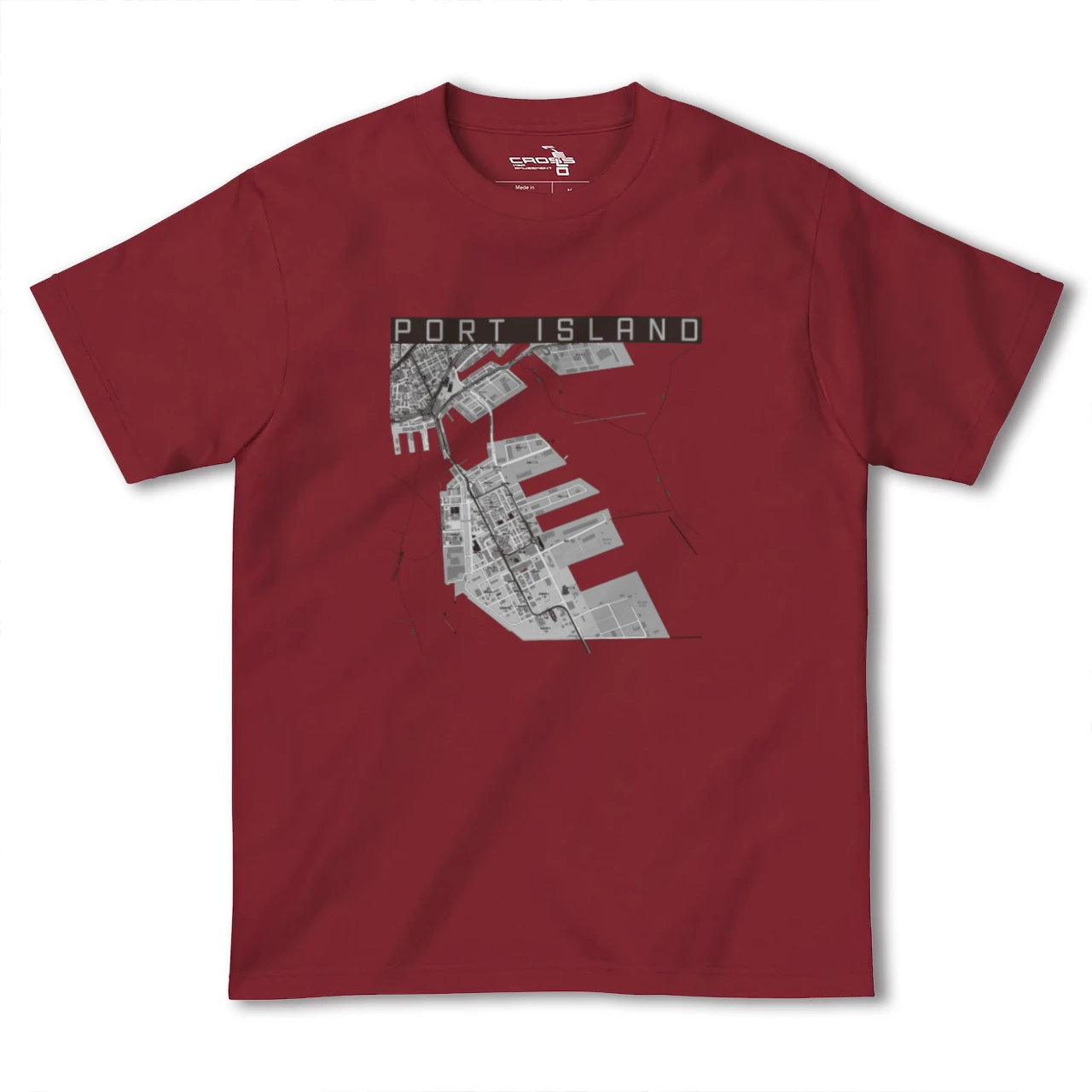 【ポートアイランド(兵庫県)】地図柄ヘビーウェイトTシャツ
