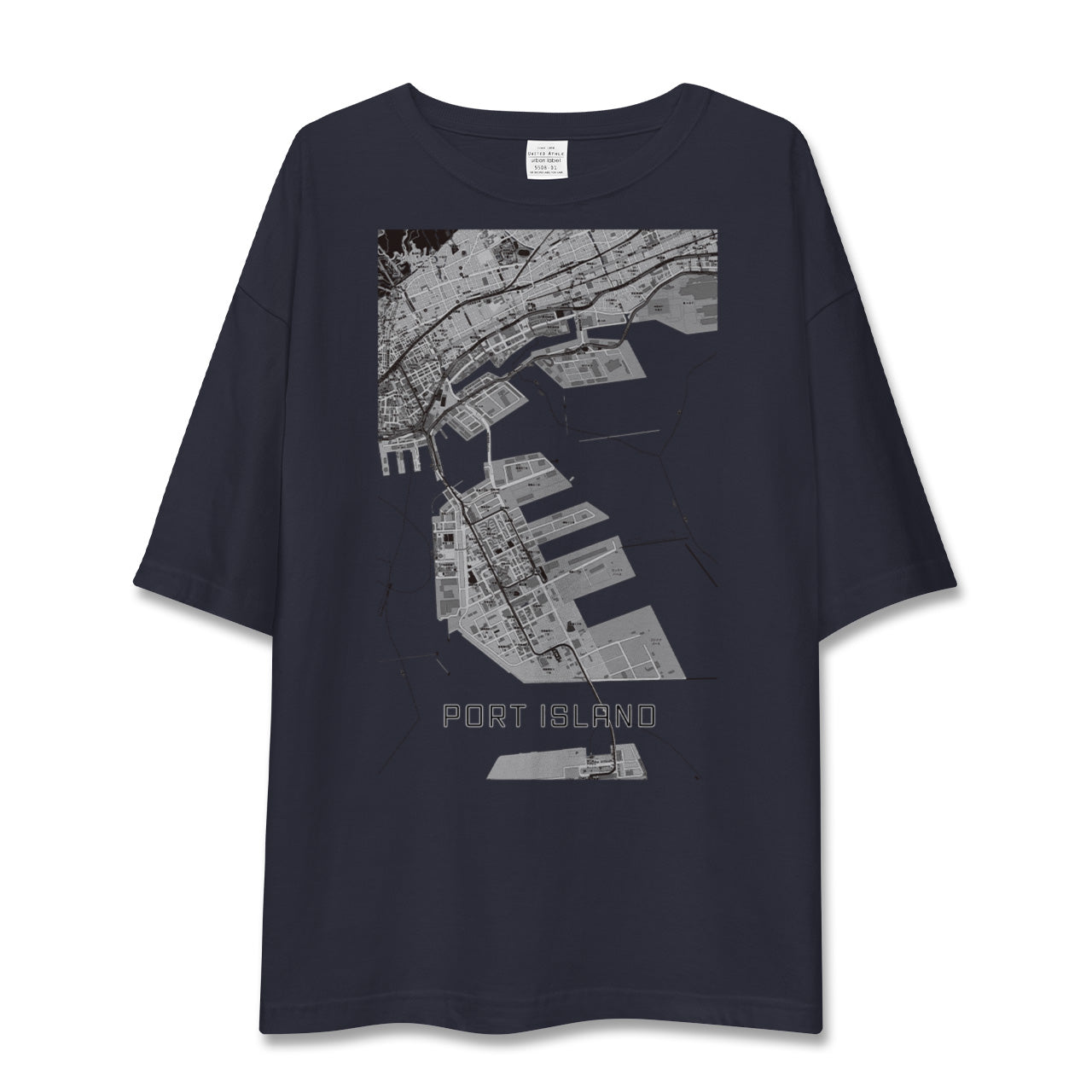 【ポートアイランド(兵庫県)】地図柄ビッグシルエットTシャツ