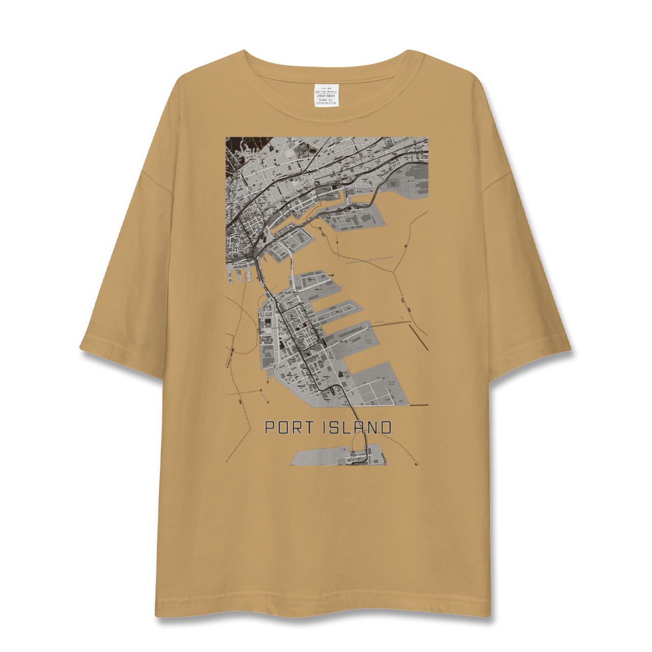 【ポートアイランド(兵庫県)】地図柄ビッグシルエットTシャツ