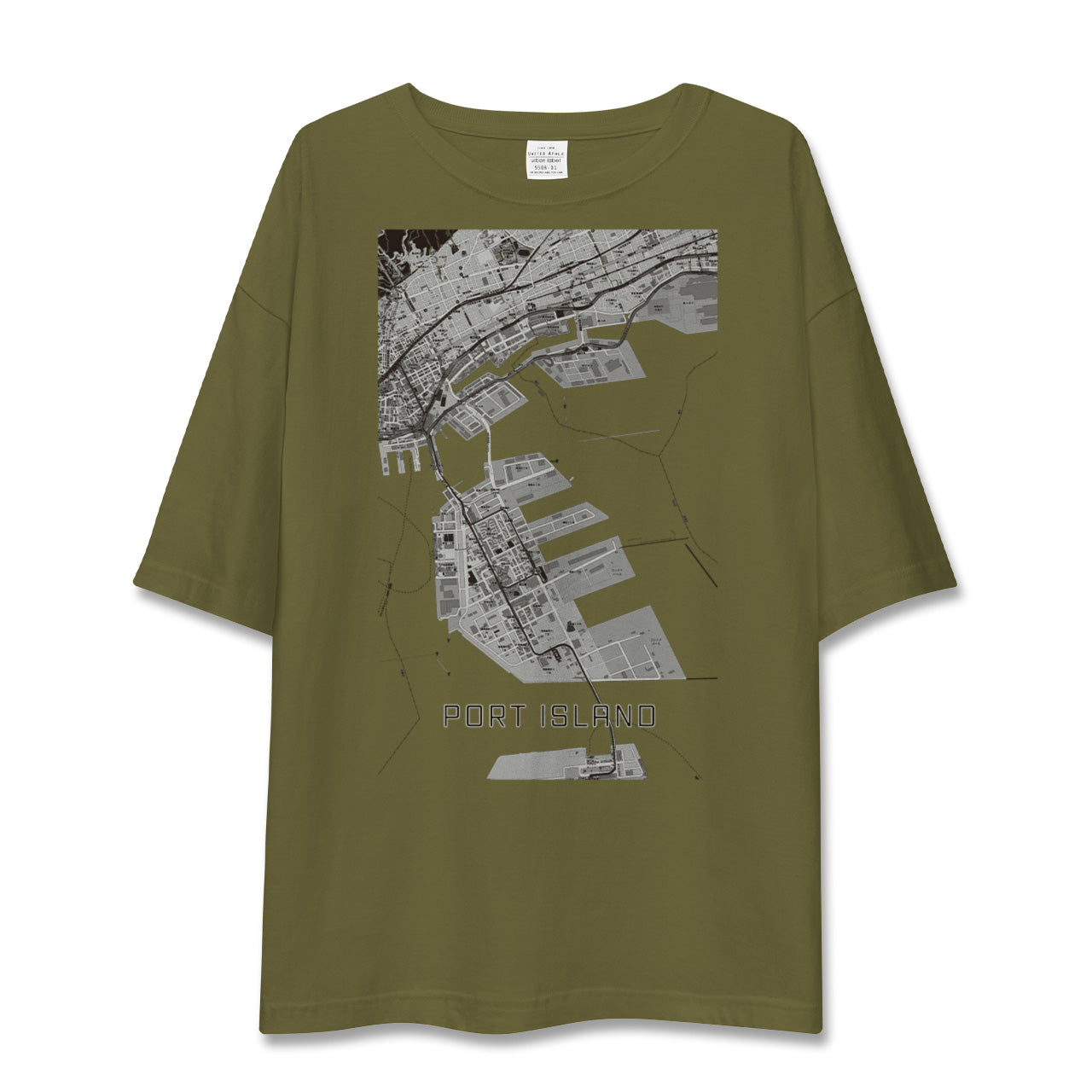 【ポートアイランド(兵庫県)】地図柄ビッグシルエットTシャツ