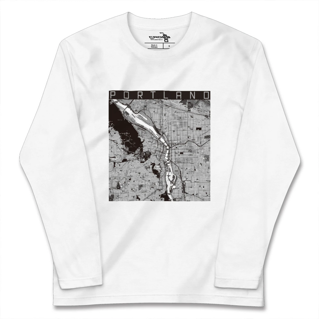 【ポートランド(アメリカ)】地図柄ロングスリーブTシャツ
