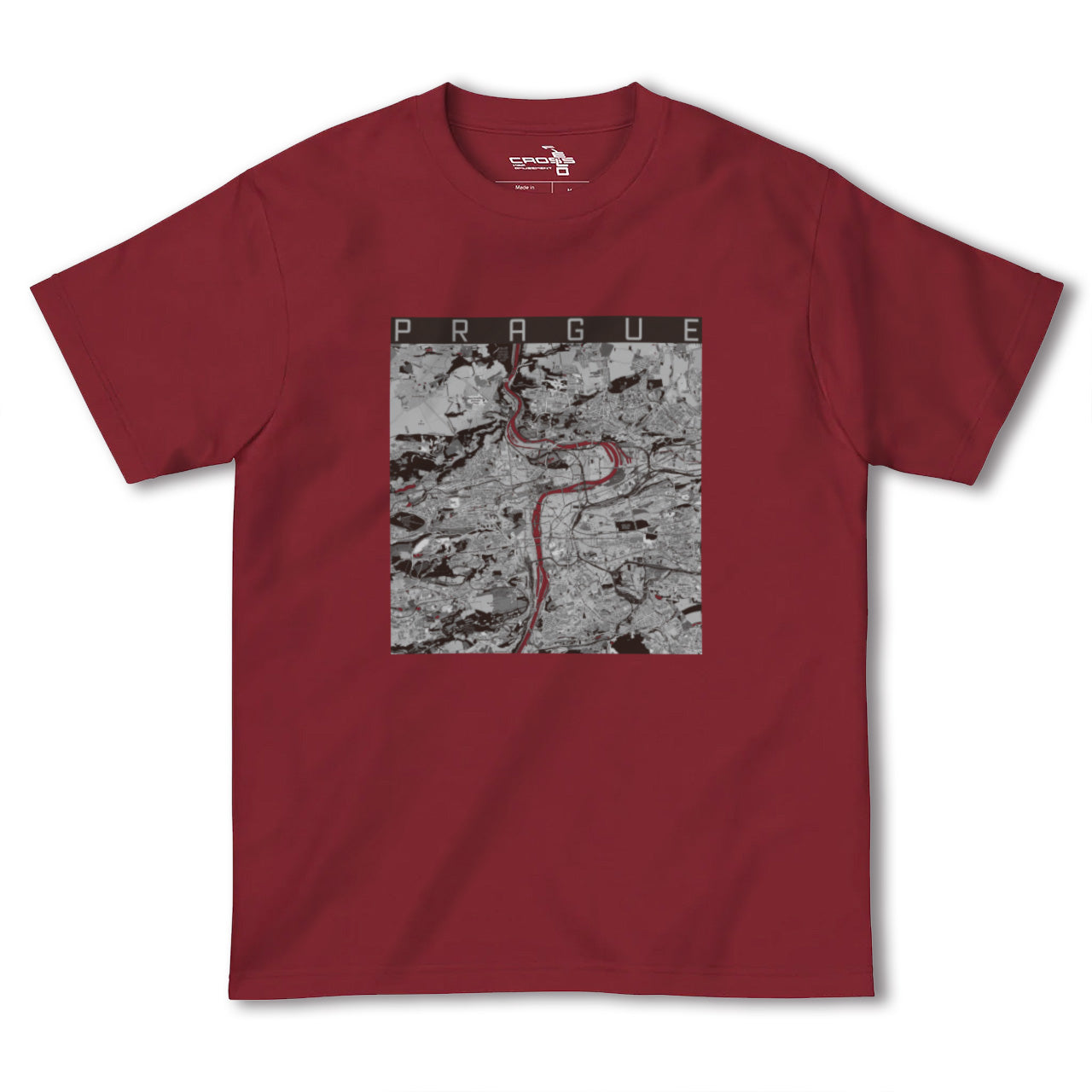 【プラハ(チェコ)】地図柄ヘビーウェイトTシャツ