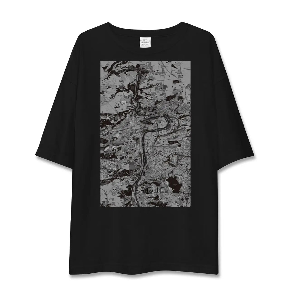 【プラハ(チェコ)】地図柄ビッグシルエットTシャツ