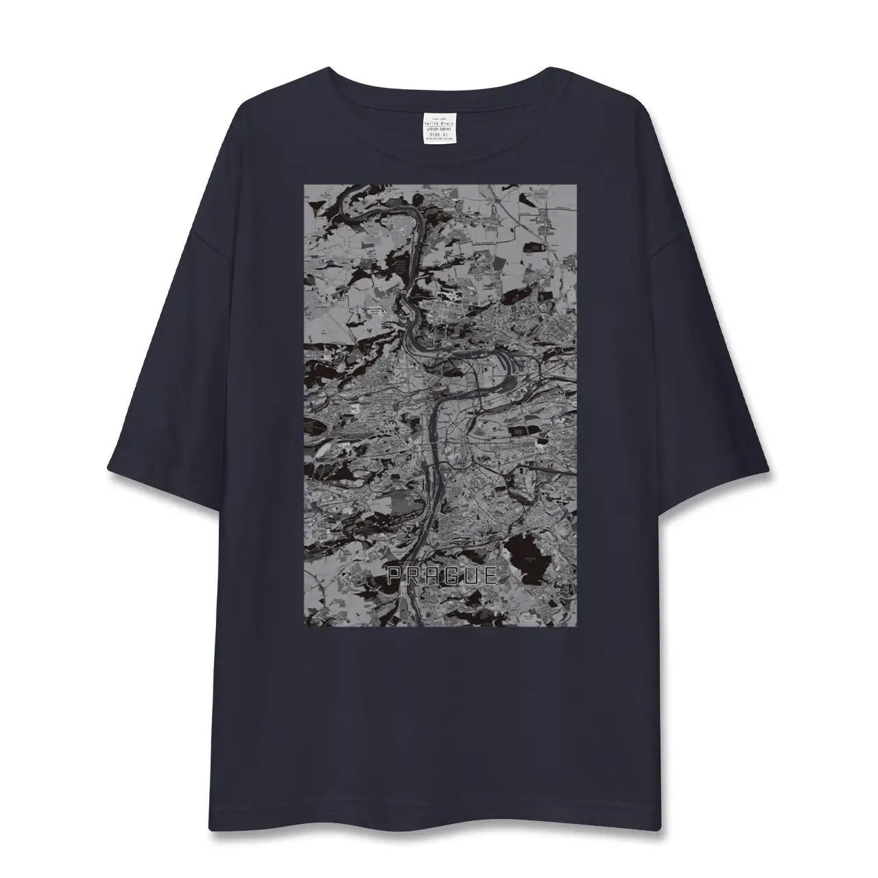 【プラハ(チェコ)】地図柄ビッグシルエットTシャツ