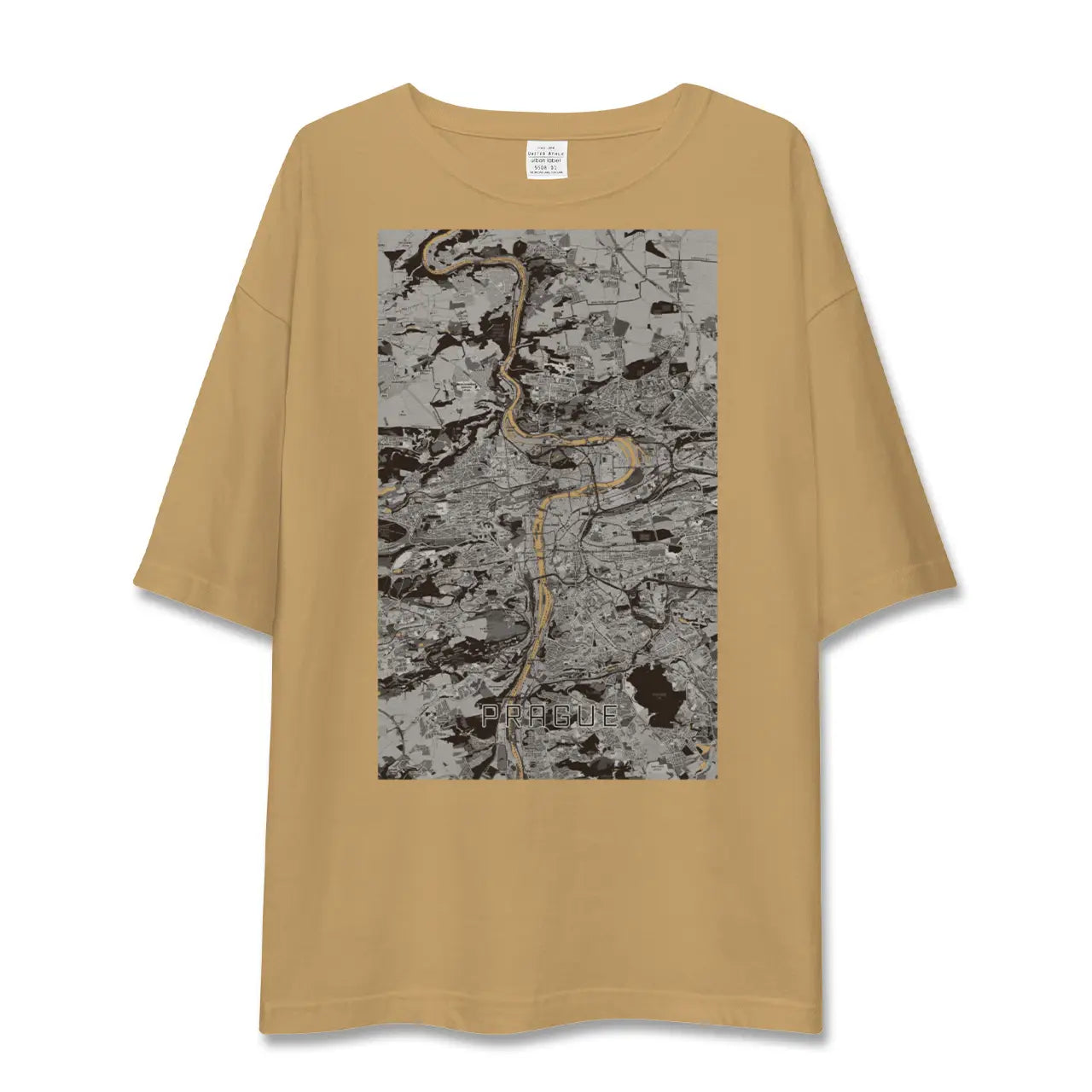【プラハ(チェコ)】地図柄ビッグシルエットTシャツ