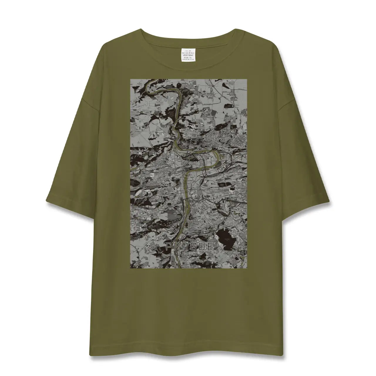 【プラハ(チェコ)】地図柄ビッグシルエットTシャツ