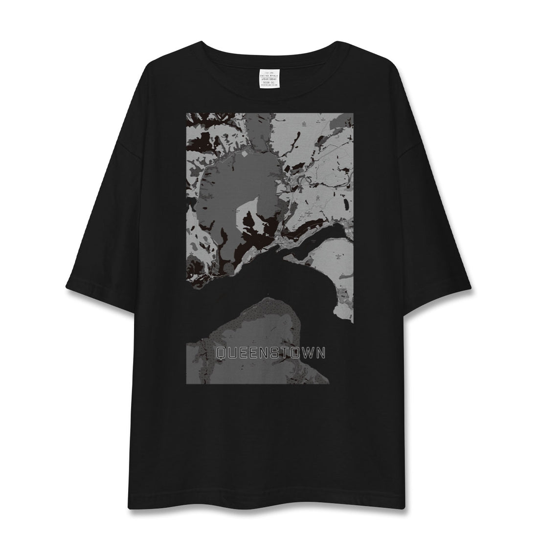 【クイーンズタウン(ニュージーランド)】地図柄ビッグシルエットTシャツ