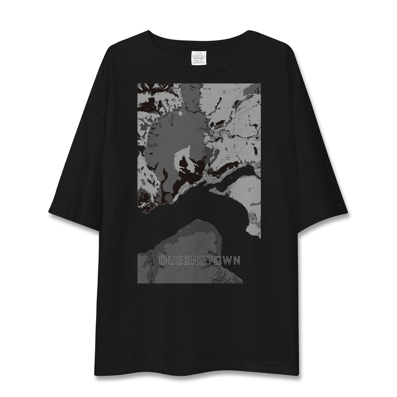 【クイーンズタウン(ニュージーランド)】地図柄ビッグシルエットTシャツ