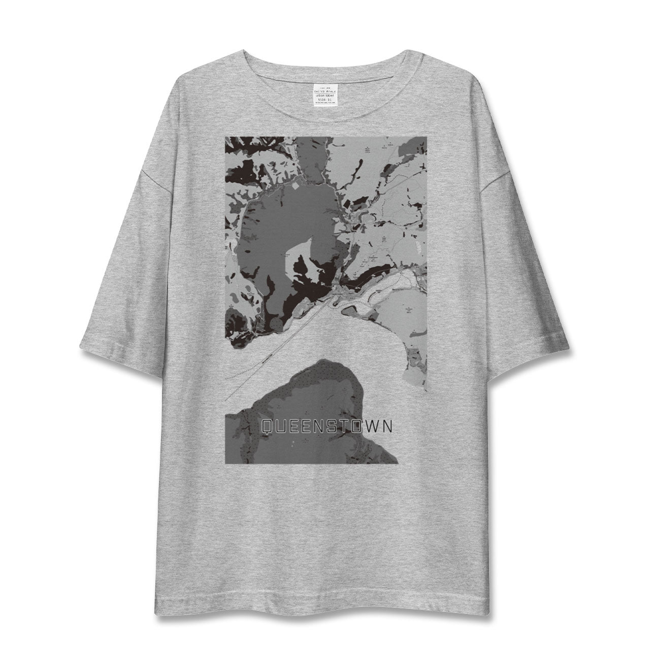 【クイーンズタウン(ニュージーランド)】地図柄ビッグシルエットTシャツ